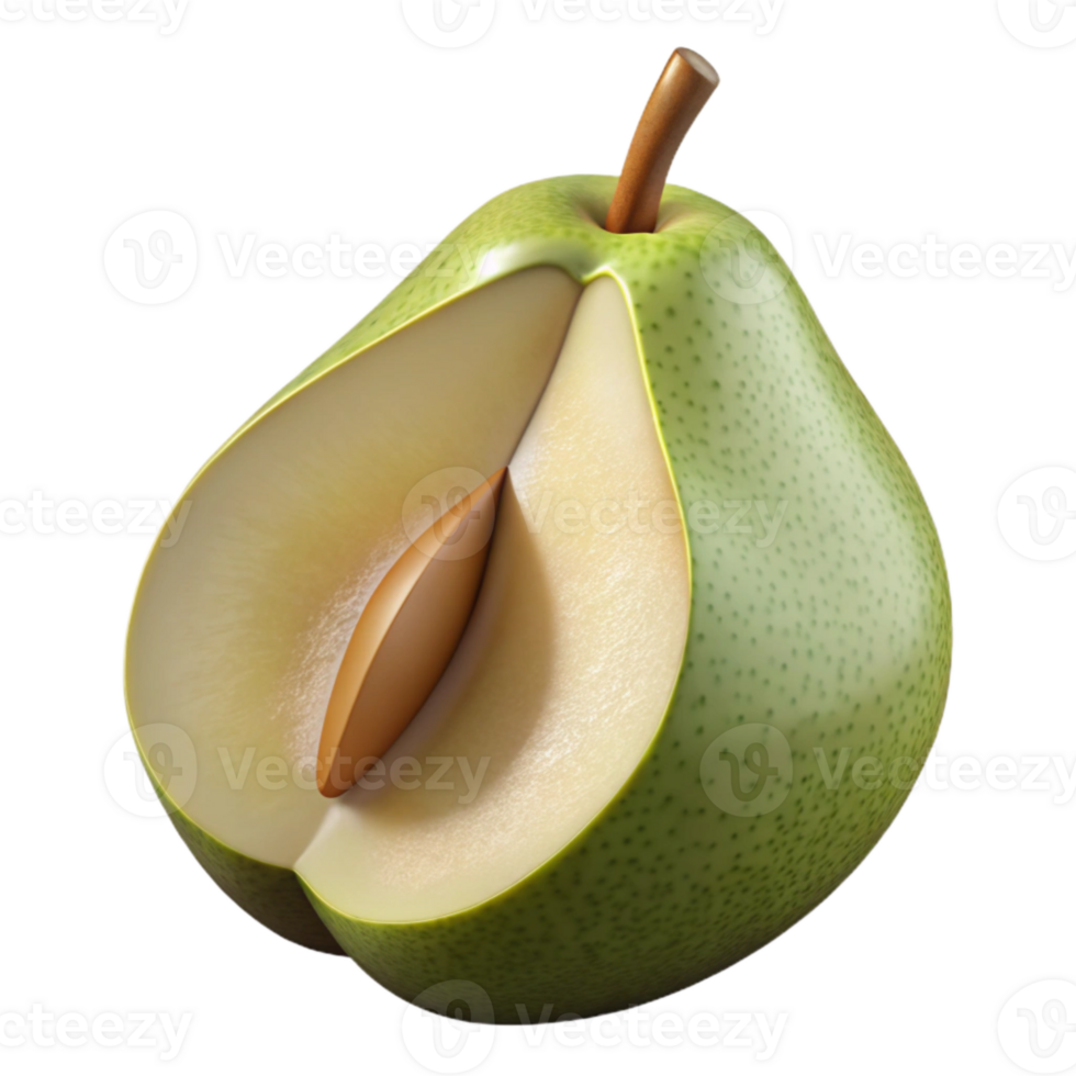 dramatic abstract Pear Slice Cross Section Isolated detailed png