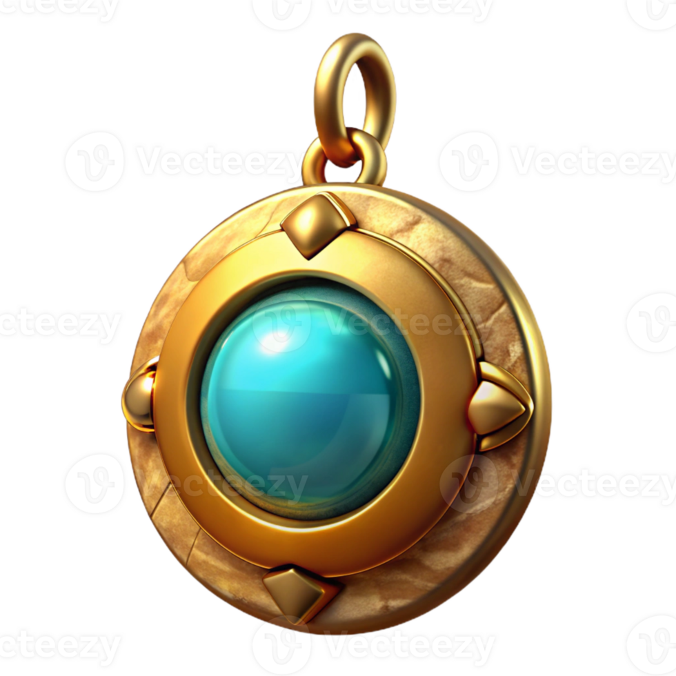 beautiful rustic Pendant Gold Circular with Gemstone Inset Cutout high resolution png