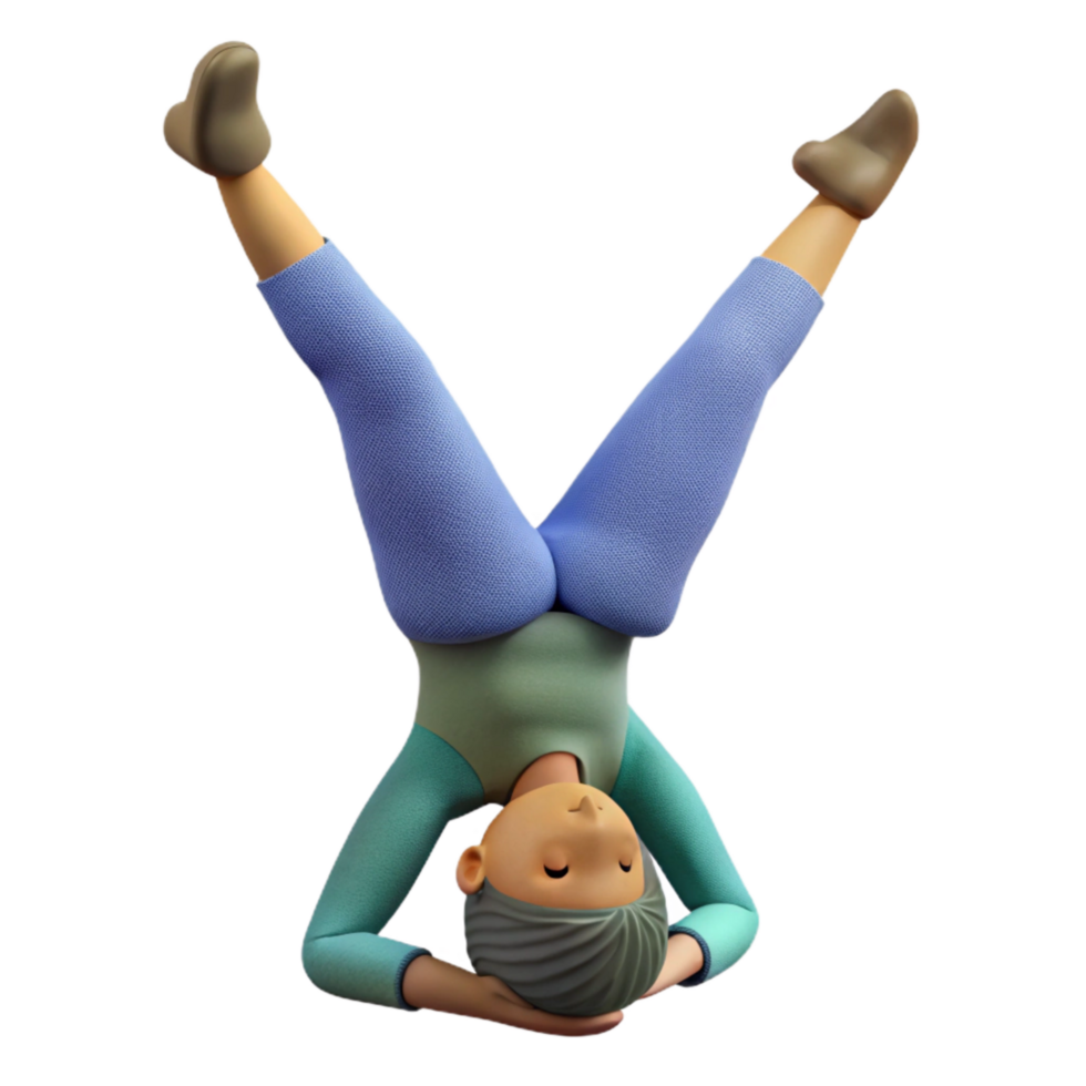 serene contemporary Person Doing a Headstand Isolated png