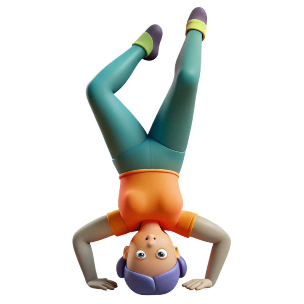 serene abstract Person Doing a Headstand Isolated detailed png