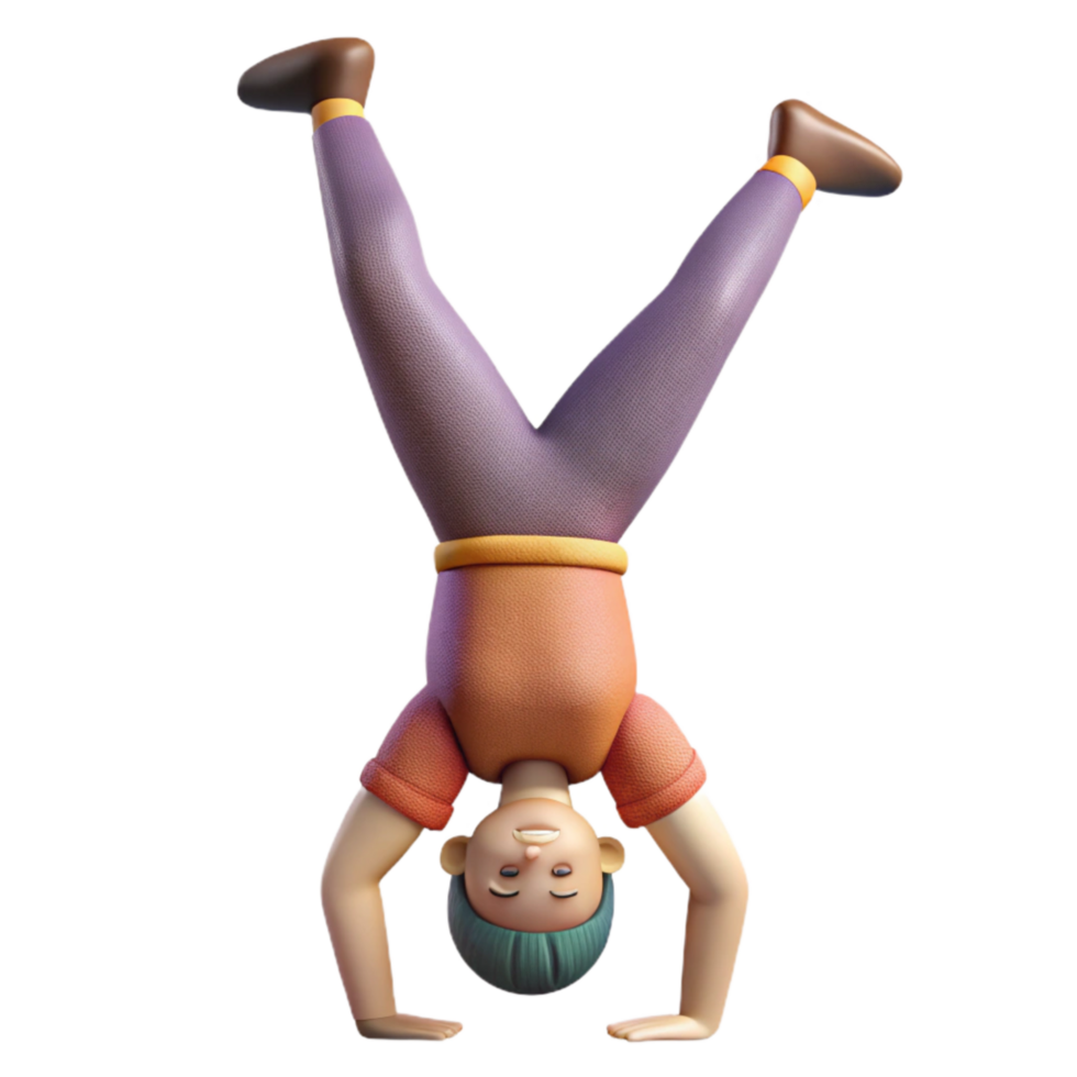wonderful classic Person Doing a Headstand Isolated authentic png
