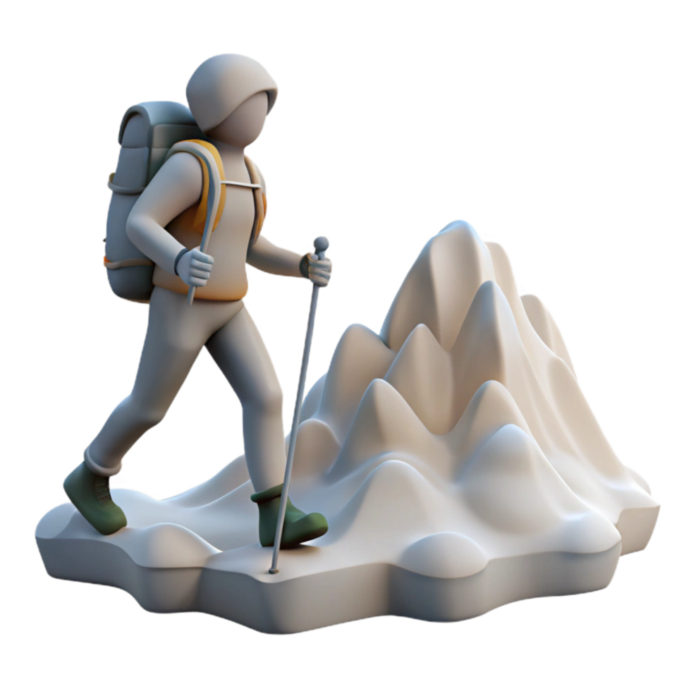 magnificent rustic Person Hiking in Mountains Silhouette Transparent high resolution png