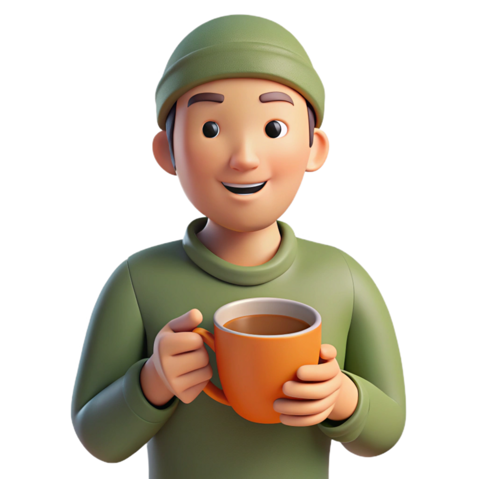 serene contemporary Person Holding a Cup of Tea Cutout exclusive png
