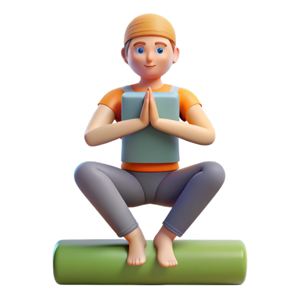 serene minimalist Person Holding a Yoga Block Cutout genuine png