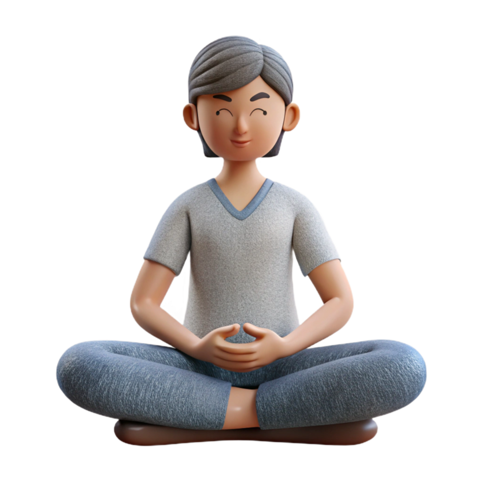 elegant artistic Person in Lotus Position Side View Cutout authentic png