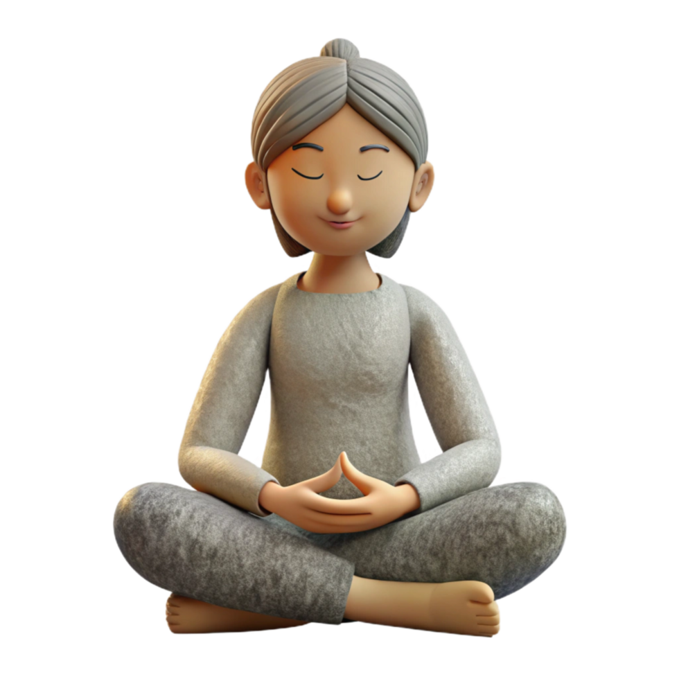 dramatic creative Person in Lotus Position Side View Cutout authentic png