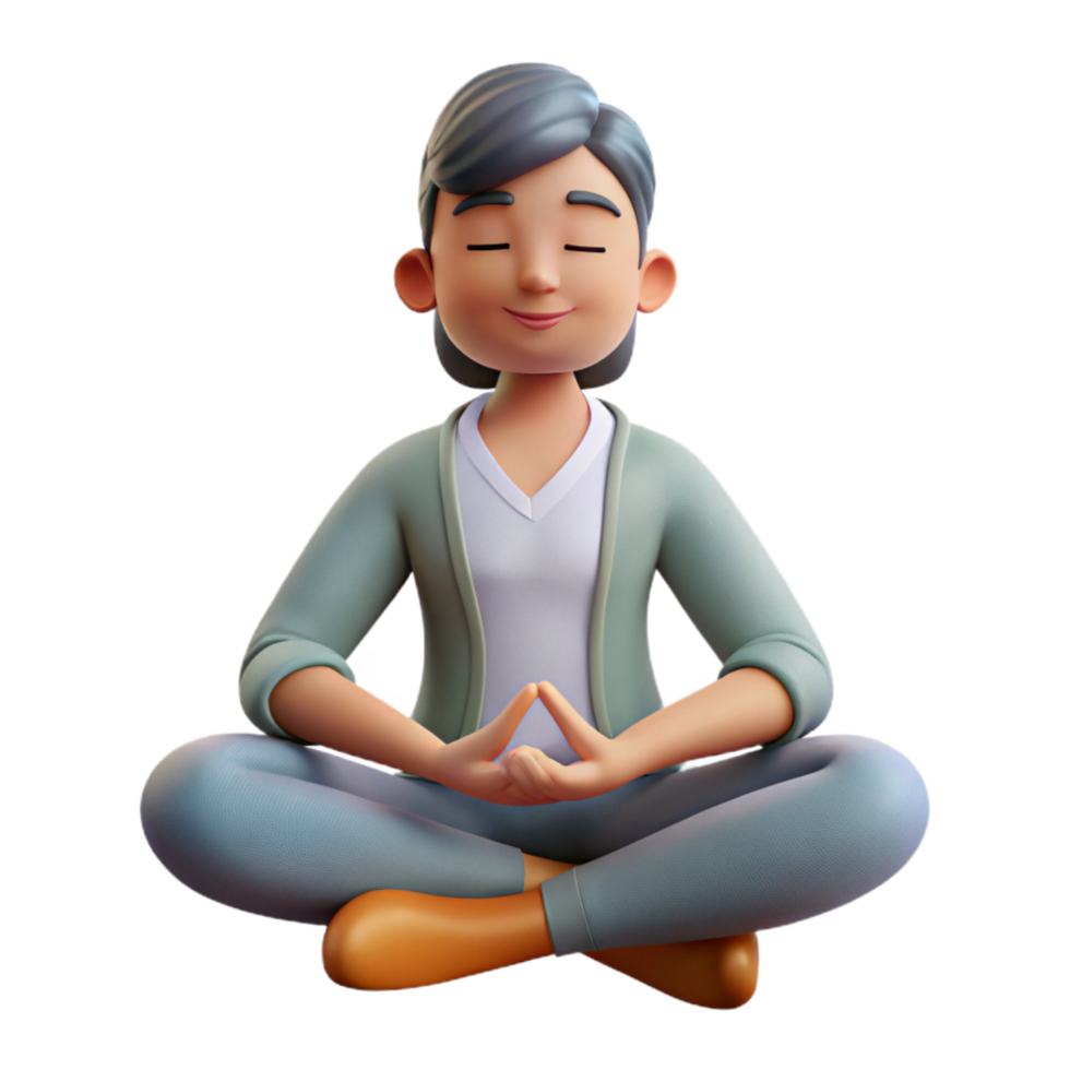 beautiful abstract Person Meditating in Lotus Pose Cutout authentic png