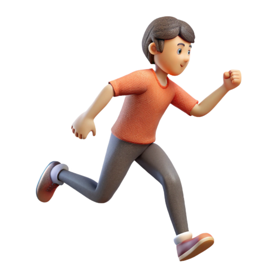 elegant contemporary Person Running Side View Isolated Element professional png
