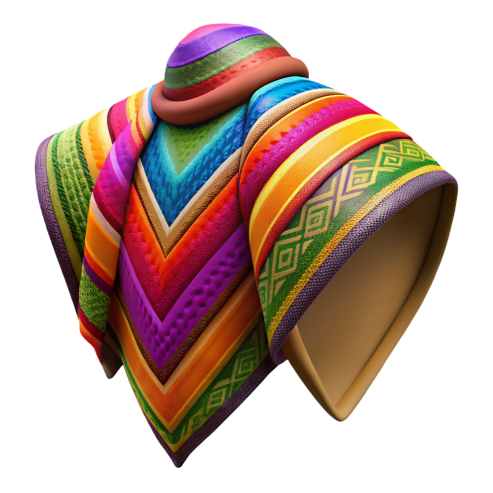 magnificent contemporary Peruvian Textile Pattern Vivid Colors Transparent Background authentic png