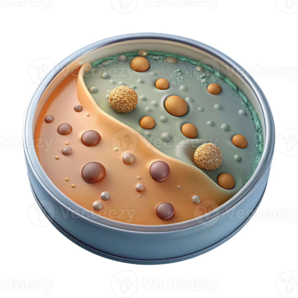 wonderful rustic Petri Dish with Bacterial Culture Isolated genuine png
