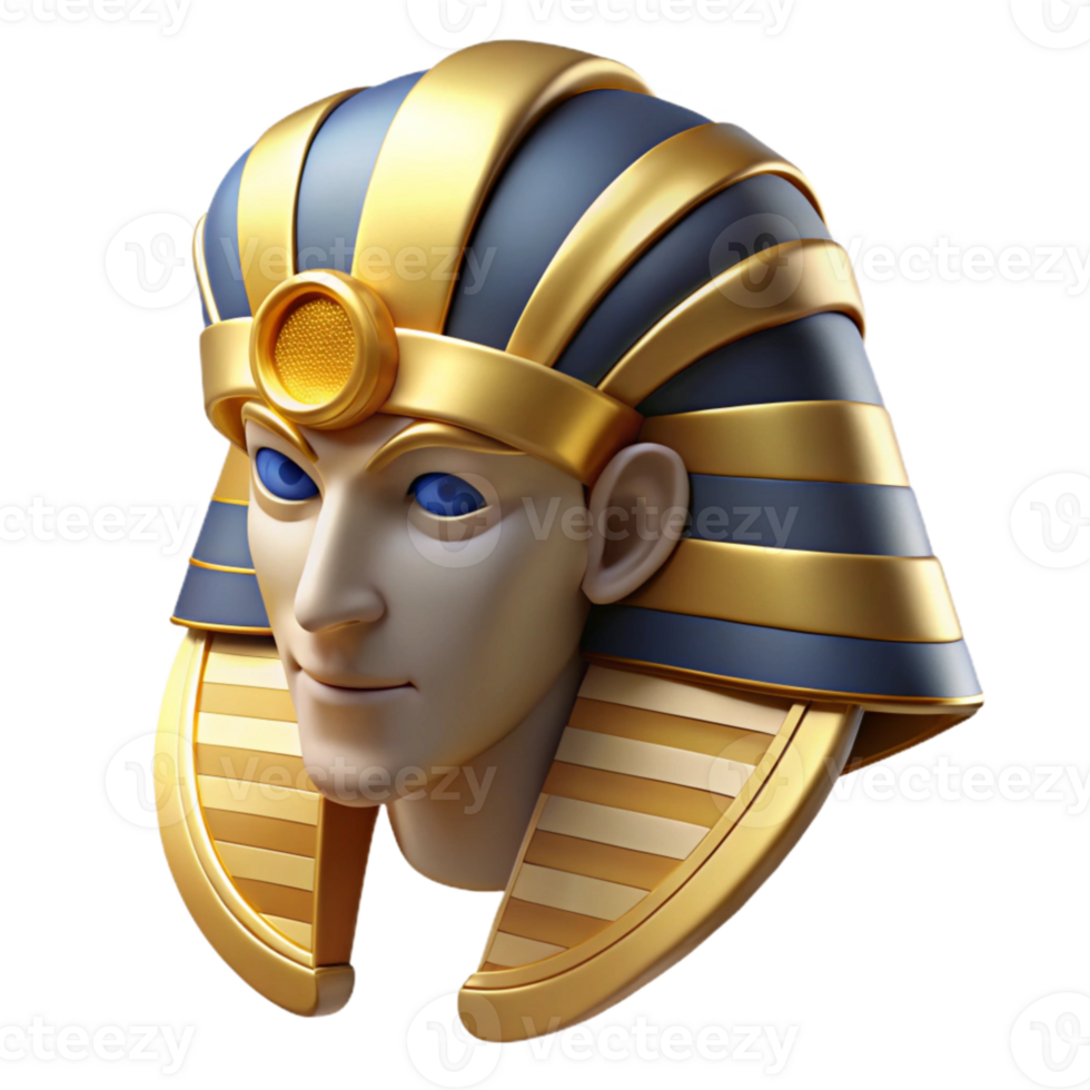 extraordinary classic Pharaoh Headdress Gold Detail Cutout Element high resolution png