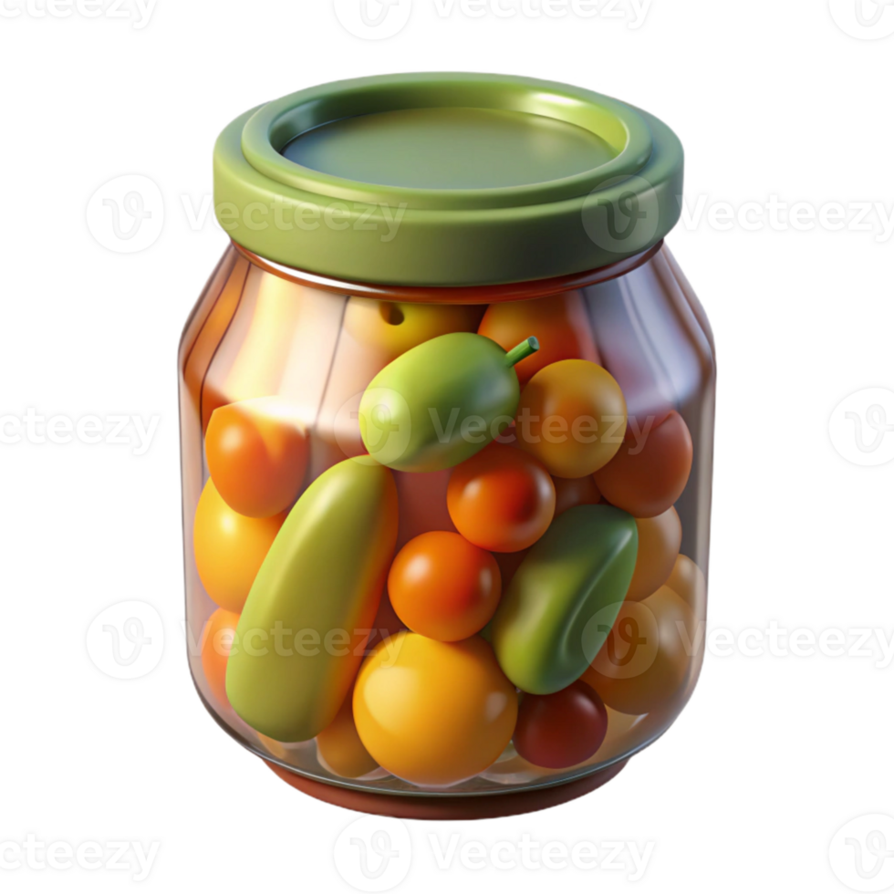 wonderful abstract Pickled Vegetables Jar Isolated on Transparent Background high resolution png