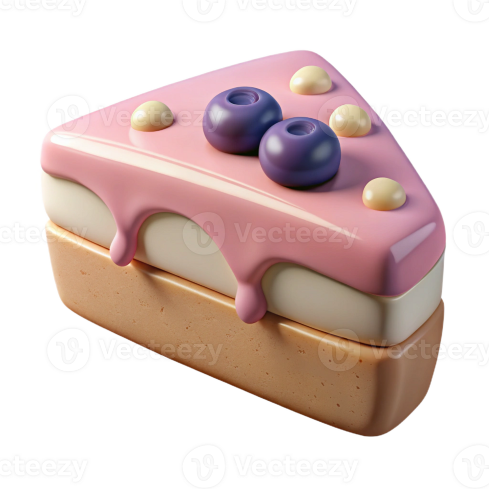 serene abstract Piece of Cake Cutout with Frosting Detail detailed png