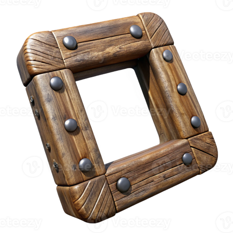 dramatic modern Picture Frame Wooden Rustic Cutout Element high resolution png