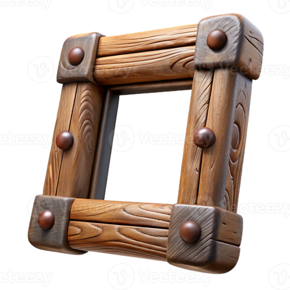 impressive traditional Picture Frame Wooden Rustic Cutout Element detailed png