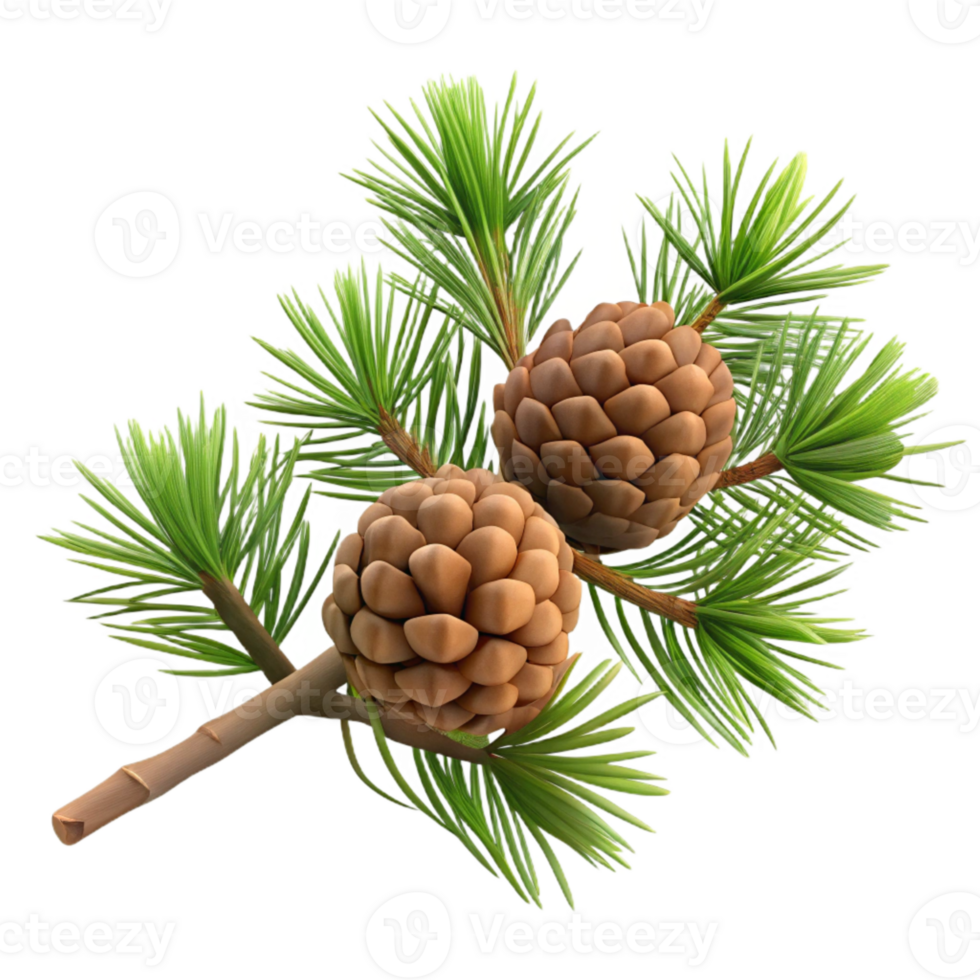 magnificent rustic Pine Branch with Pine Cones Attached Isolated high quality png