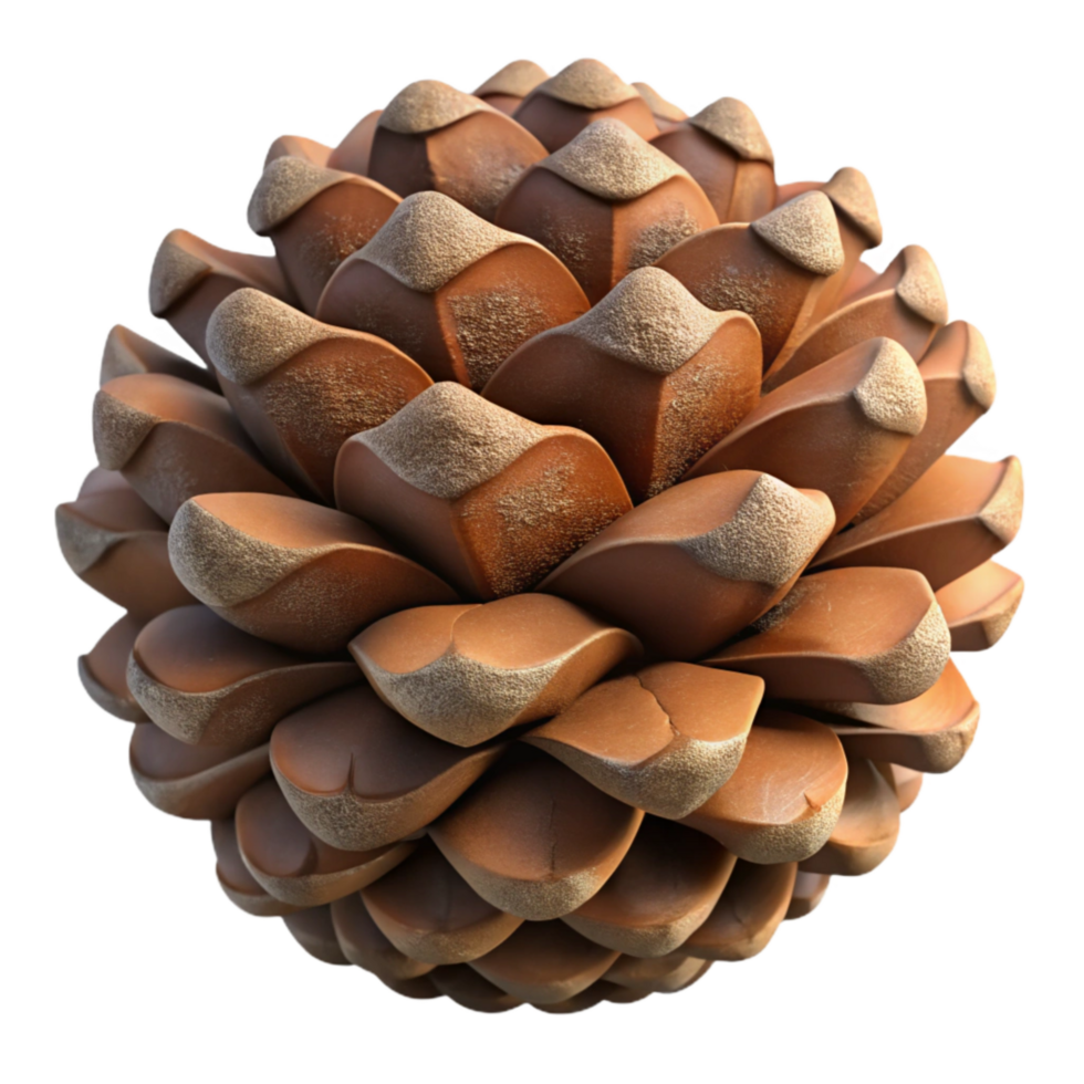 impressive contemporary Pine Cone Cutout Isolated with Brown Scales professional png