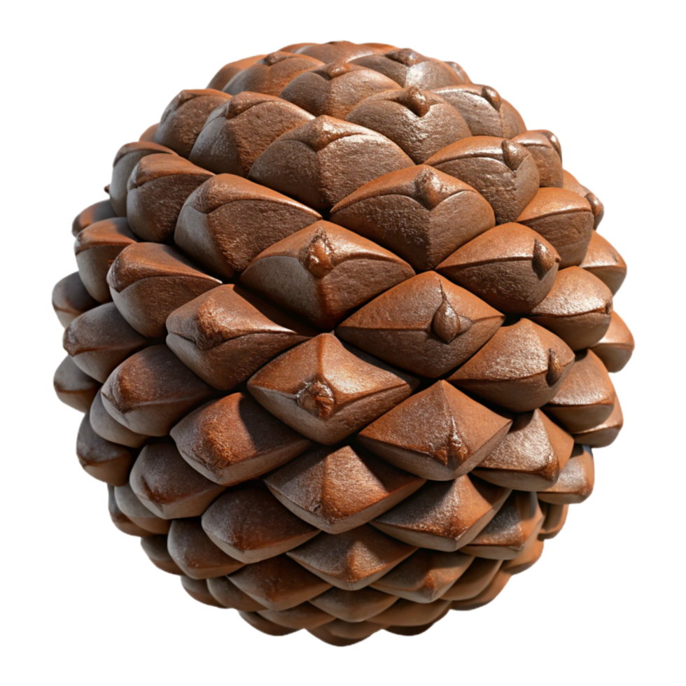 impressive minimalist Pine Cone Open and Textured Brown Isolated authentic png