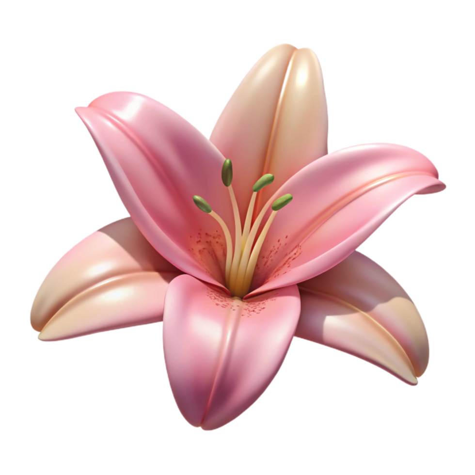 extraordinary minimalist Pink Easter Lily Flower Cutout Transparent Background detailed png