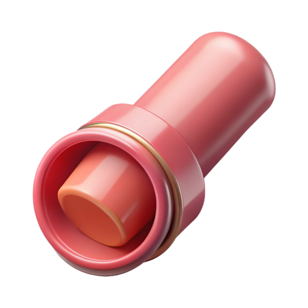 vibrant artistic Pink Lip Balm Tube Open Transparent Background high resolution png