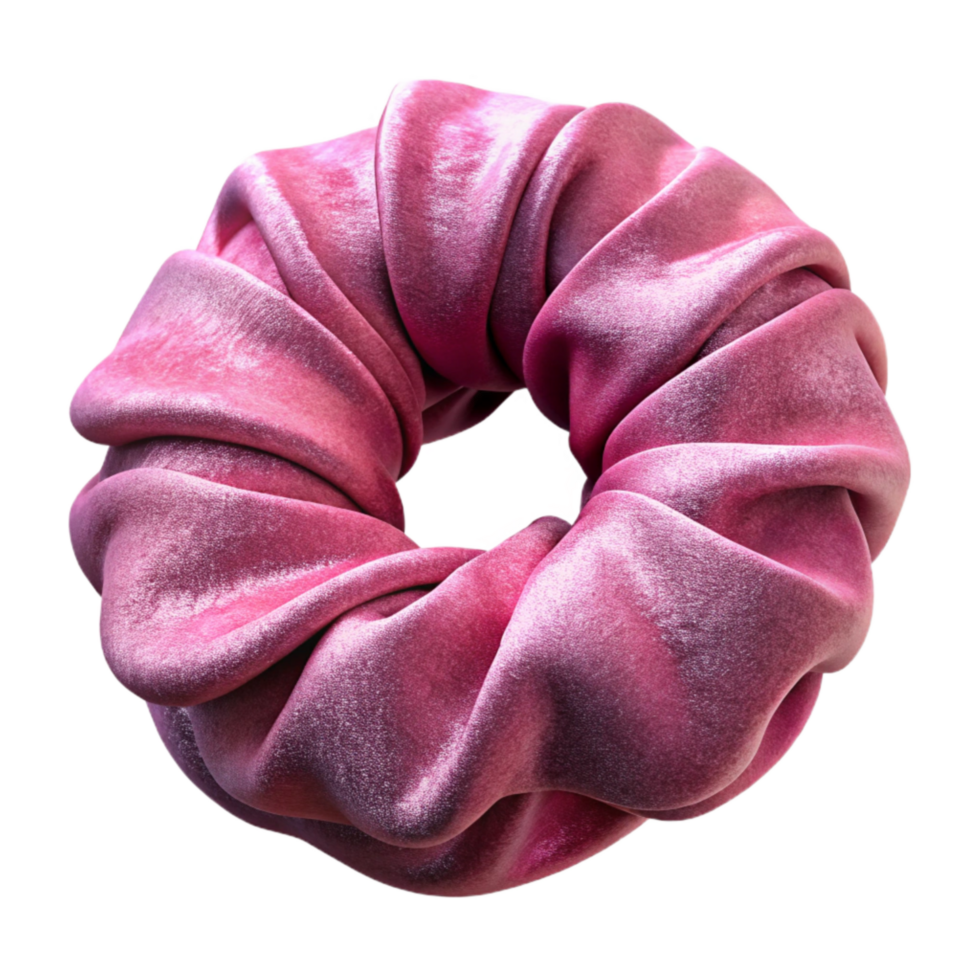 extraordinary rustic Pink Hair Scrunchie Velvet Material Isolated Element original png