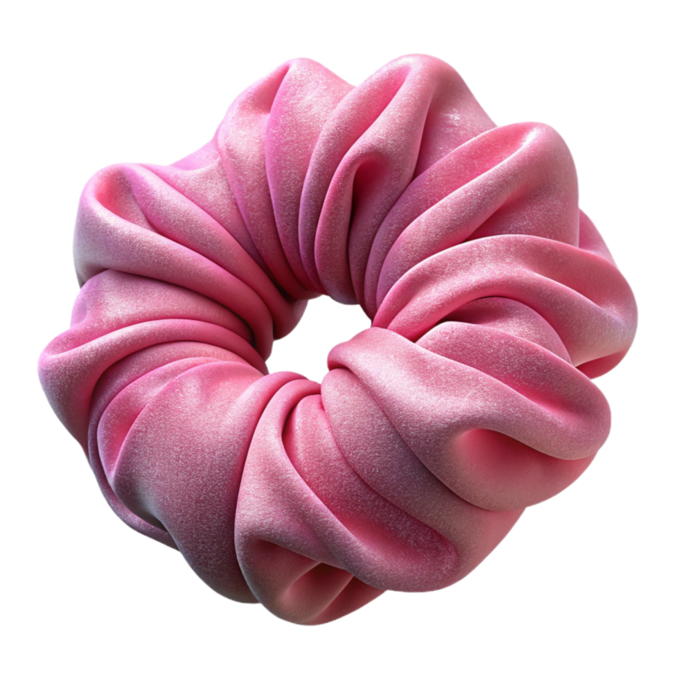elegant vintage Pink Hair Scrunchie Velvet Material Isolated Element premium png