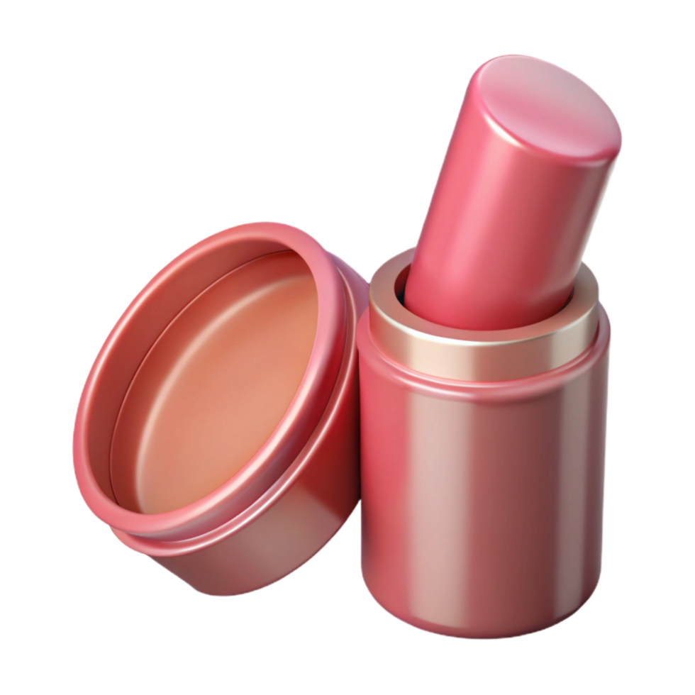 extraordinary vintage Pink Lip Balm Tube Open Transparent Background high quality png