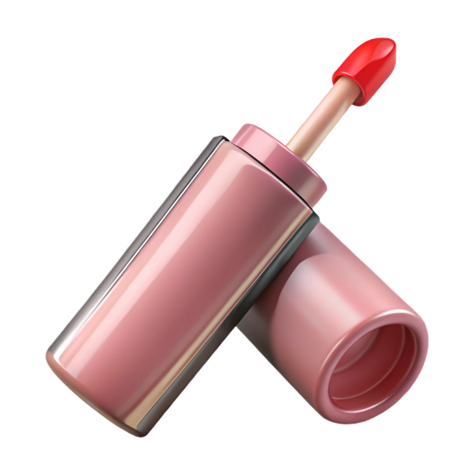 stunning artistic Pink Lip Gloss Tube Open Transparent Background premium png