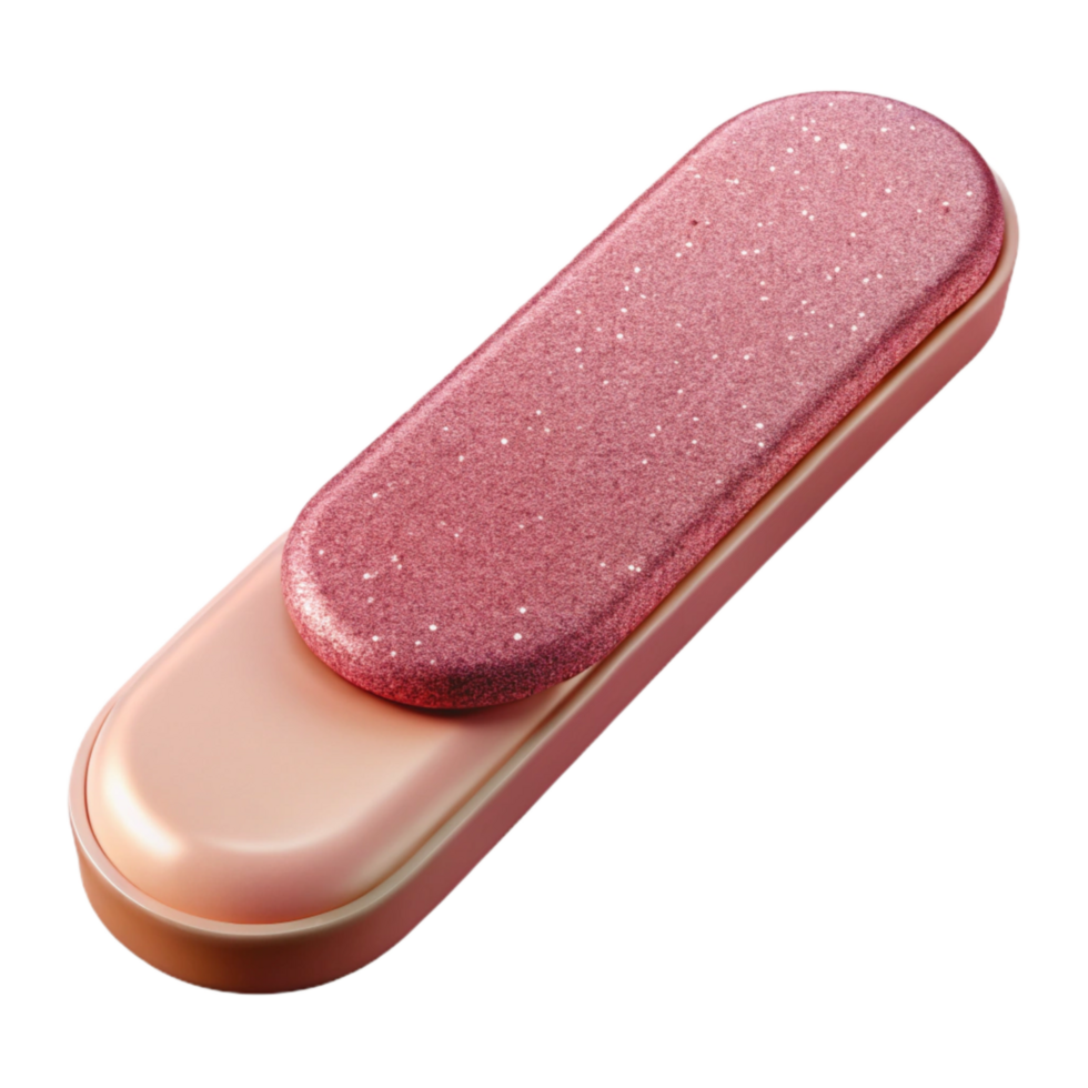 dramatic classic Pink Nail File with Glitter Detail Cutout premium png