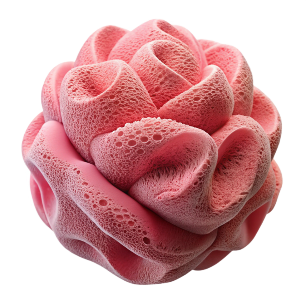 elegant traditional Pink Loofah Sponge Textured Isolated Element professional png