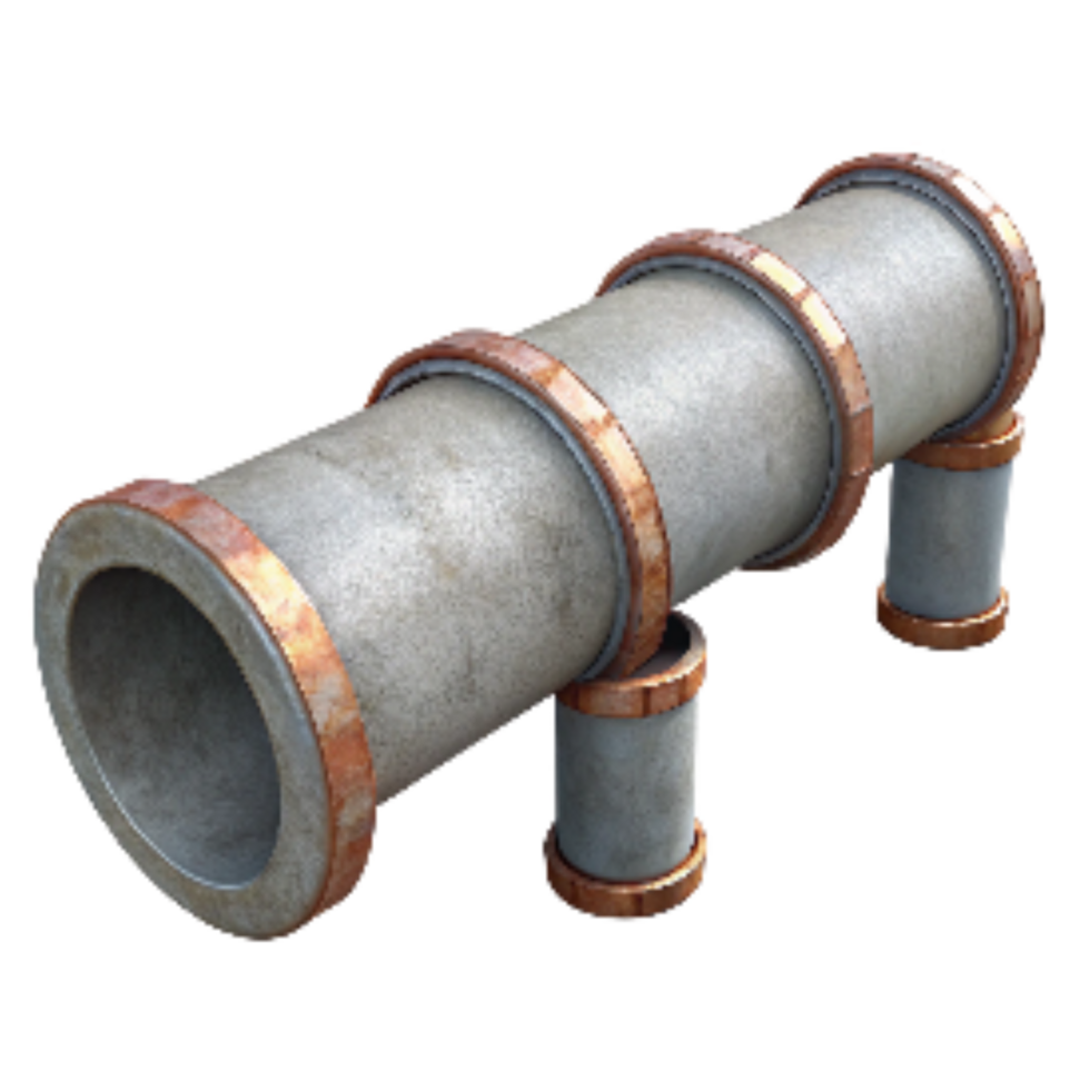 dramatic traditional Pipeline Section Straight View Isolated high quality png