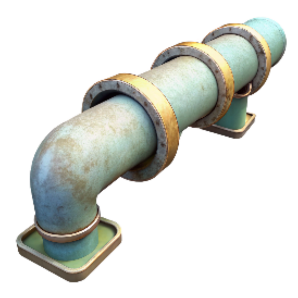 wonderful contemporary Pipeline Section Straight View Isolated professional png