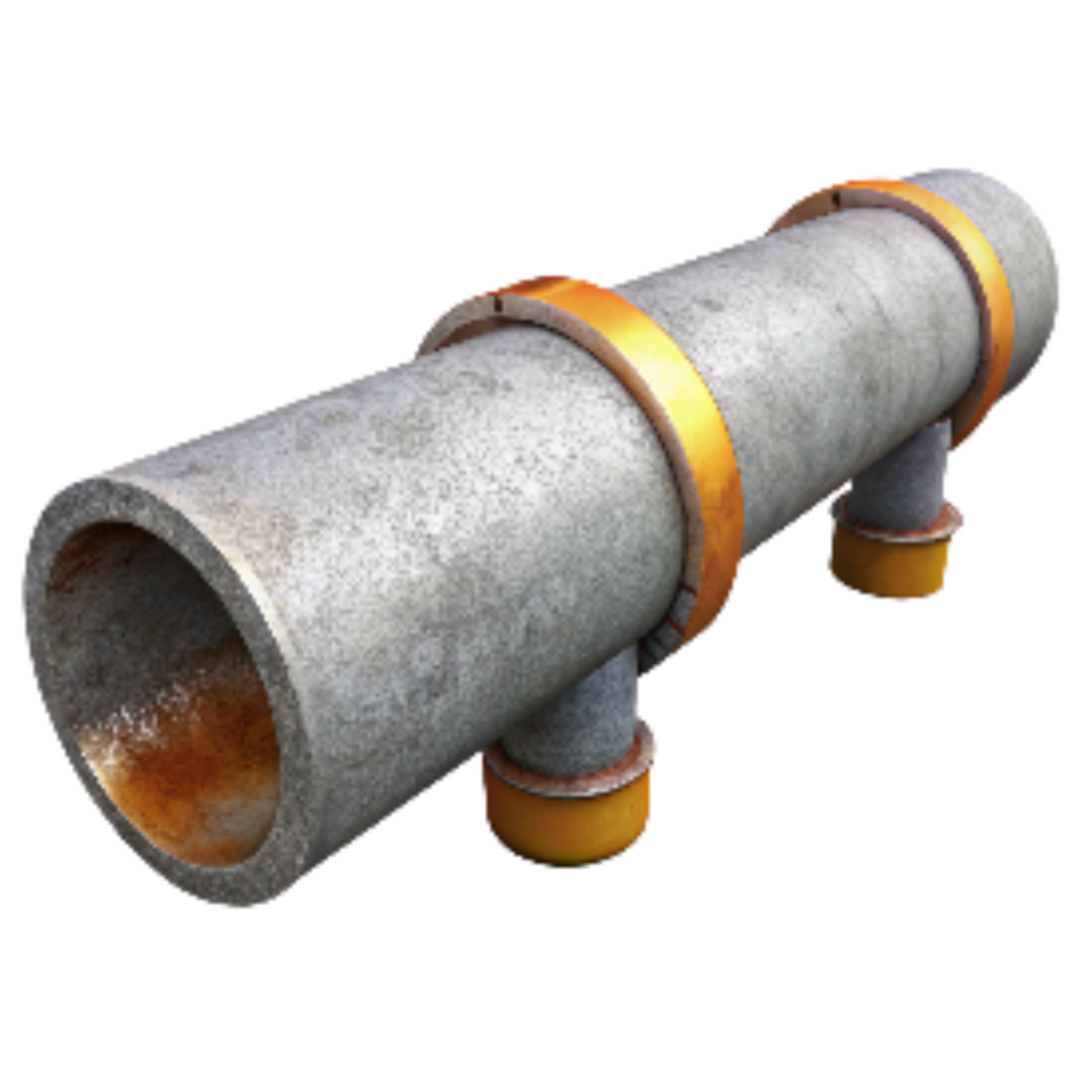 impressive artistic Pipeline Section Straight View Isolated genuine png