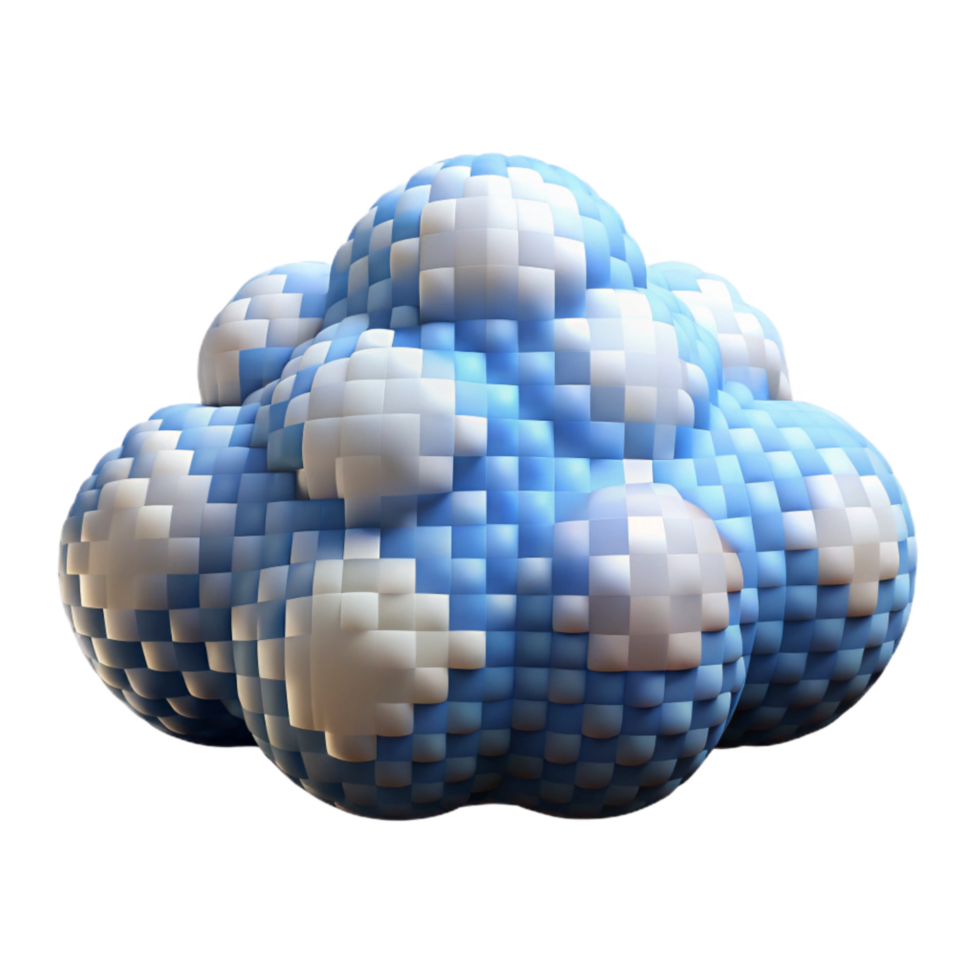 serene rustic Pixel Art Cloud Icon Isolated high resolution png