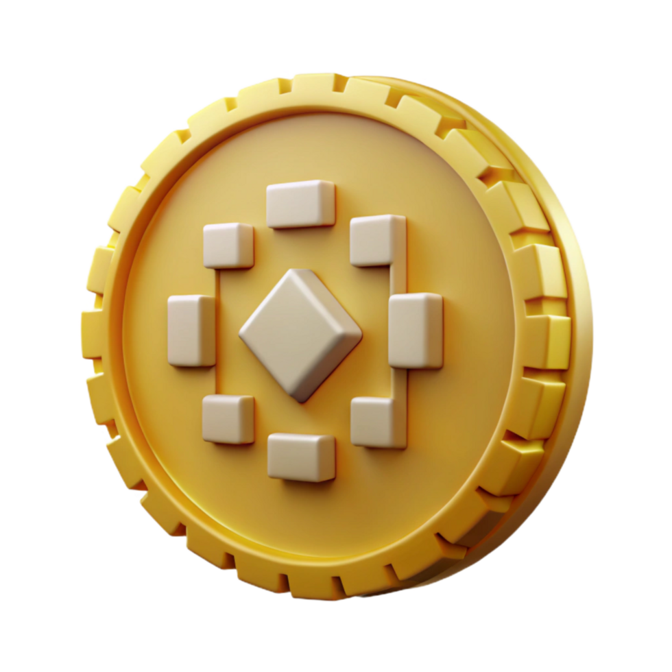 vibrant rustic Pixel Art Coin Icon Isolated premium png