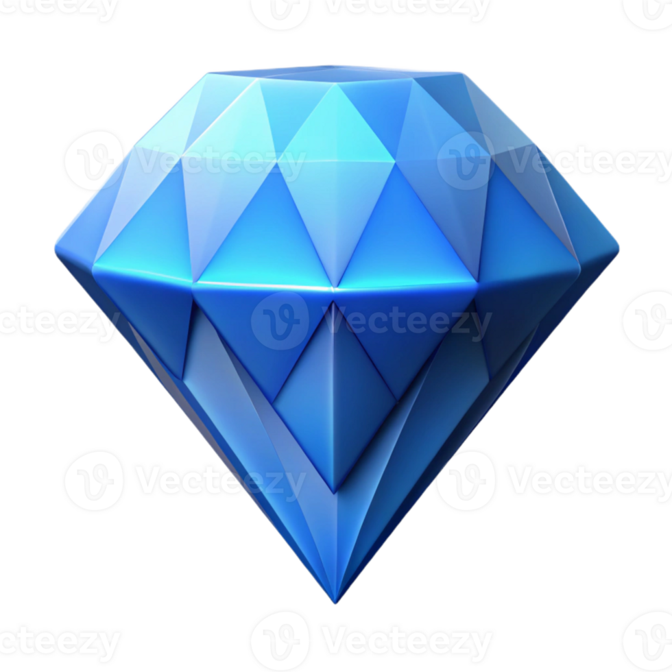 wonderful minimalist Pixel Art Diamond Isolated Element with Blue Hue genuine png