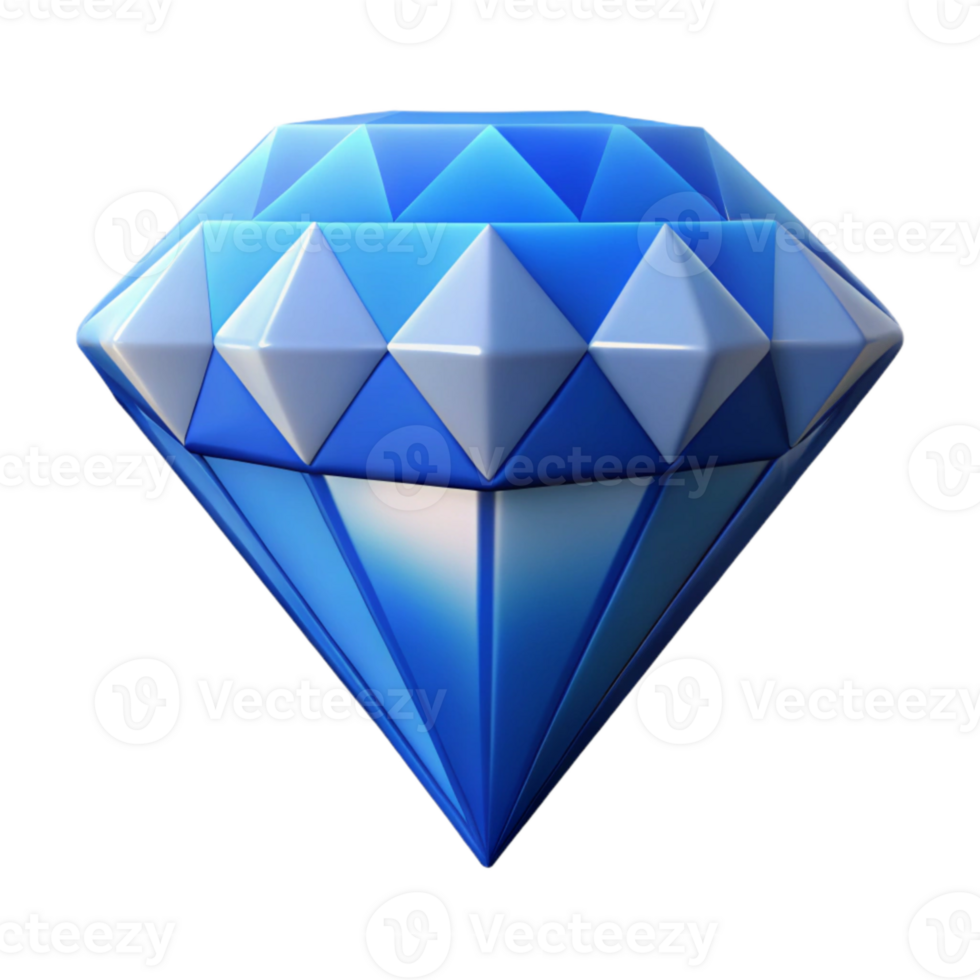 stunning classic Pixel Art Diamond Isolated Element with Blue Hue genuine png