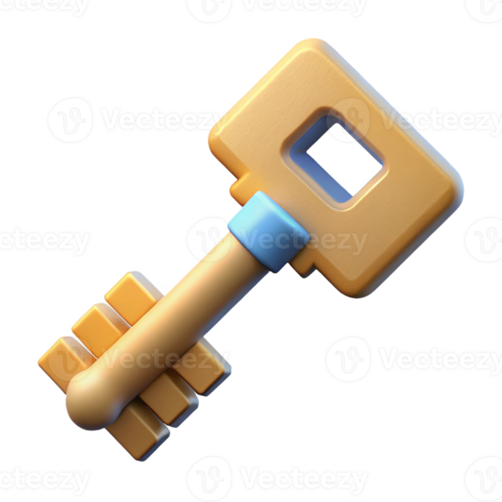 vibrant modern Pixel Art Key Icon Isolated original png