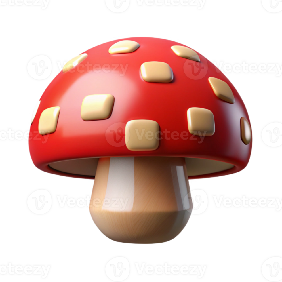elegant vintage Pixel Art Mushroom Isolated Element with Red Cap high quality png
