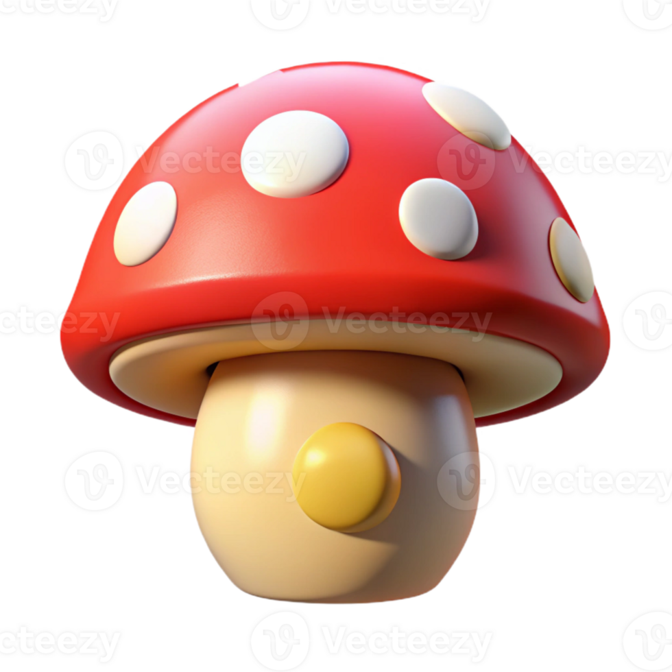 elegant minimalist Pixel Art Mushroom Isolated Element with Red Cap authentic png