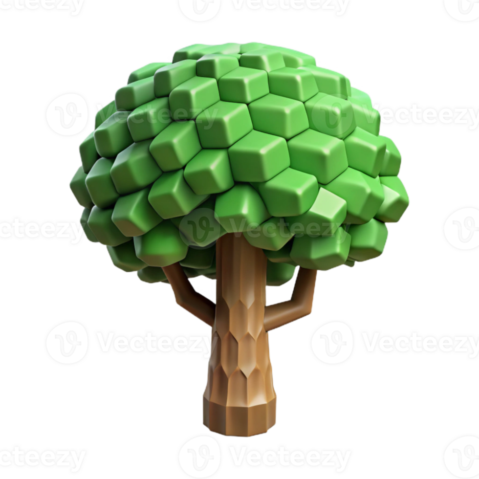 extraordinary modern Pixel Art Tree Green and Brown Cutout authentic png