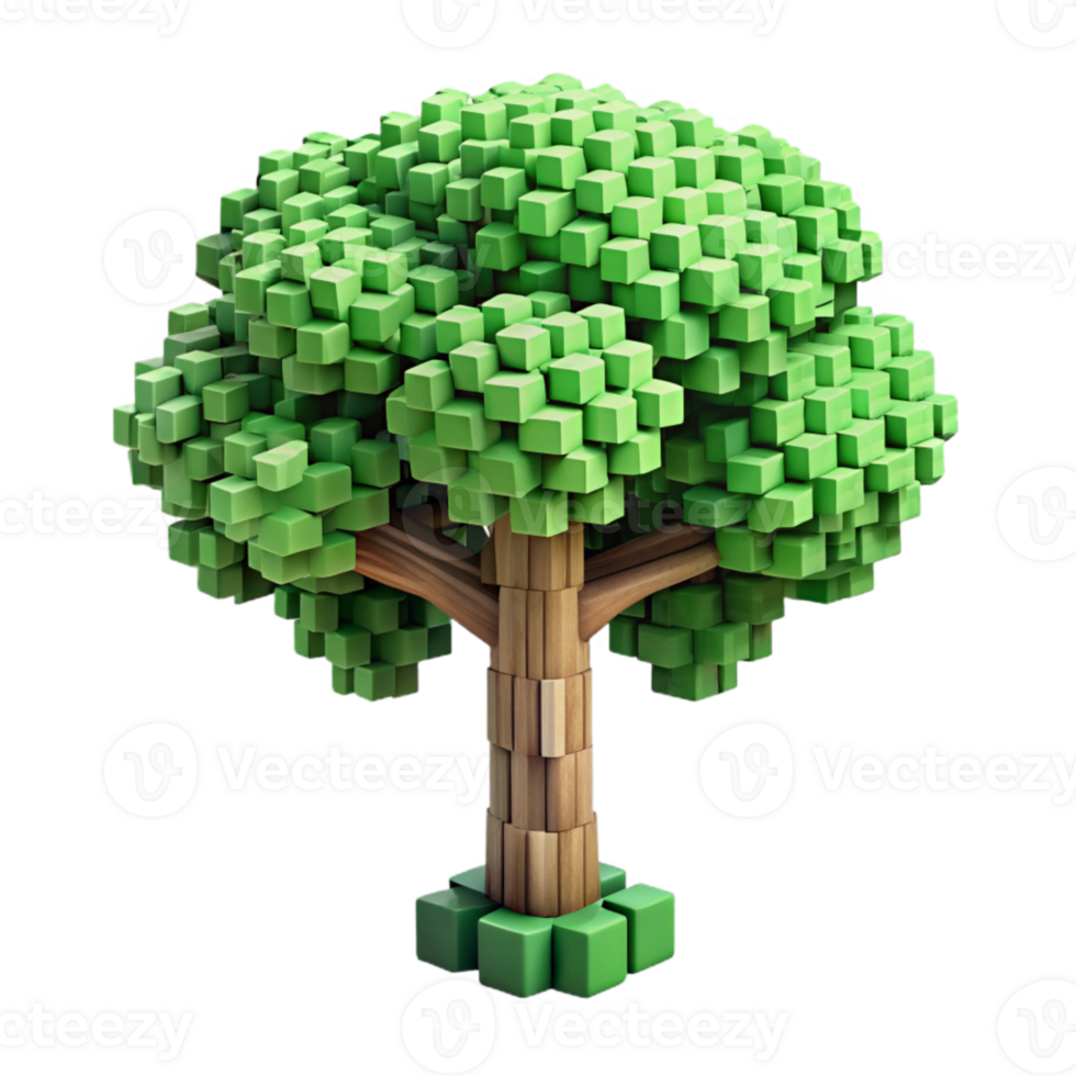 stunning vintage Pixel Art Tree Isolated Element high quality png