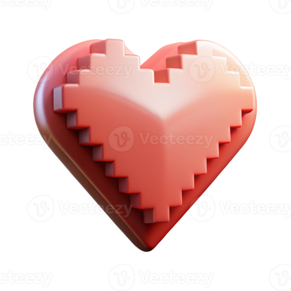 beautiful modern Pixelated Heart Icon Transparent Background Cutout high quality png