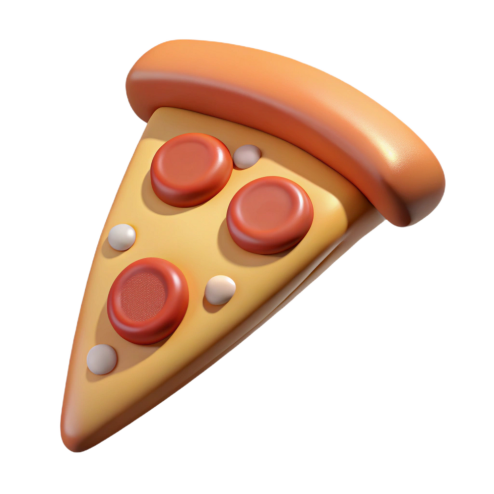 beautiful rustic Pizza Slice Transparent Background with Pepperoni genuine png