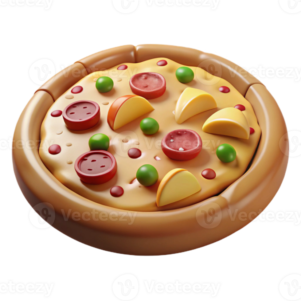 elegant artistic Pizza with Toppings Transparent Background Cheesy professional png