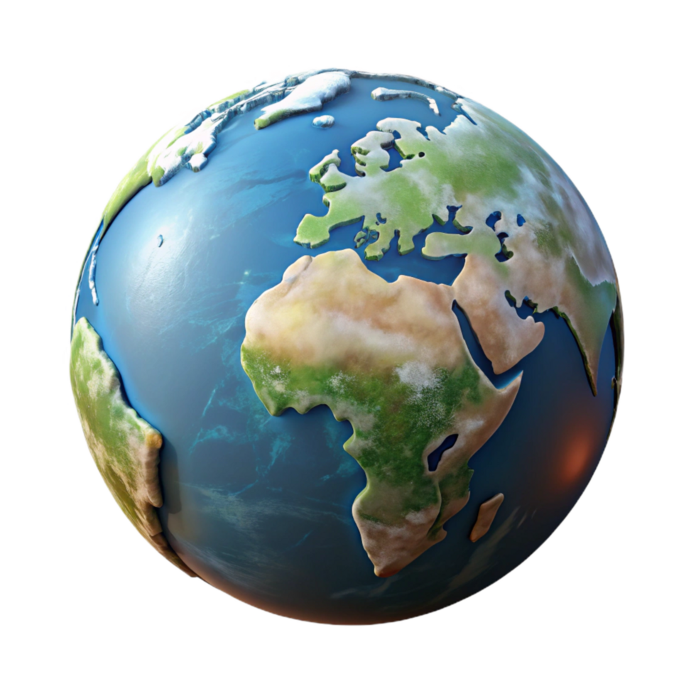 vibrant abstract Planet Earth Rotating View Transparent Background Cutout high quality png
