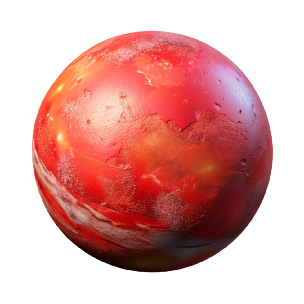 wonderful minimalist Planet Mars with Red Surface Transparent detailed png