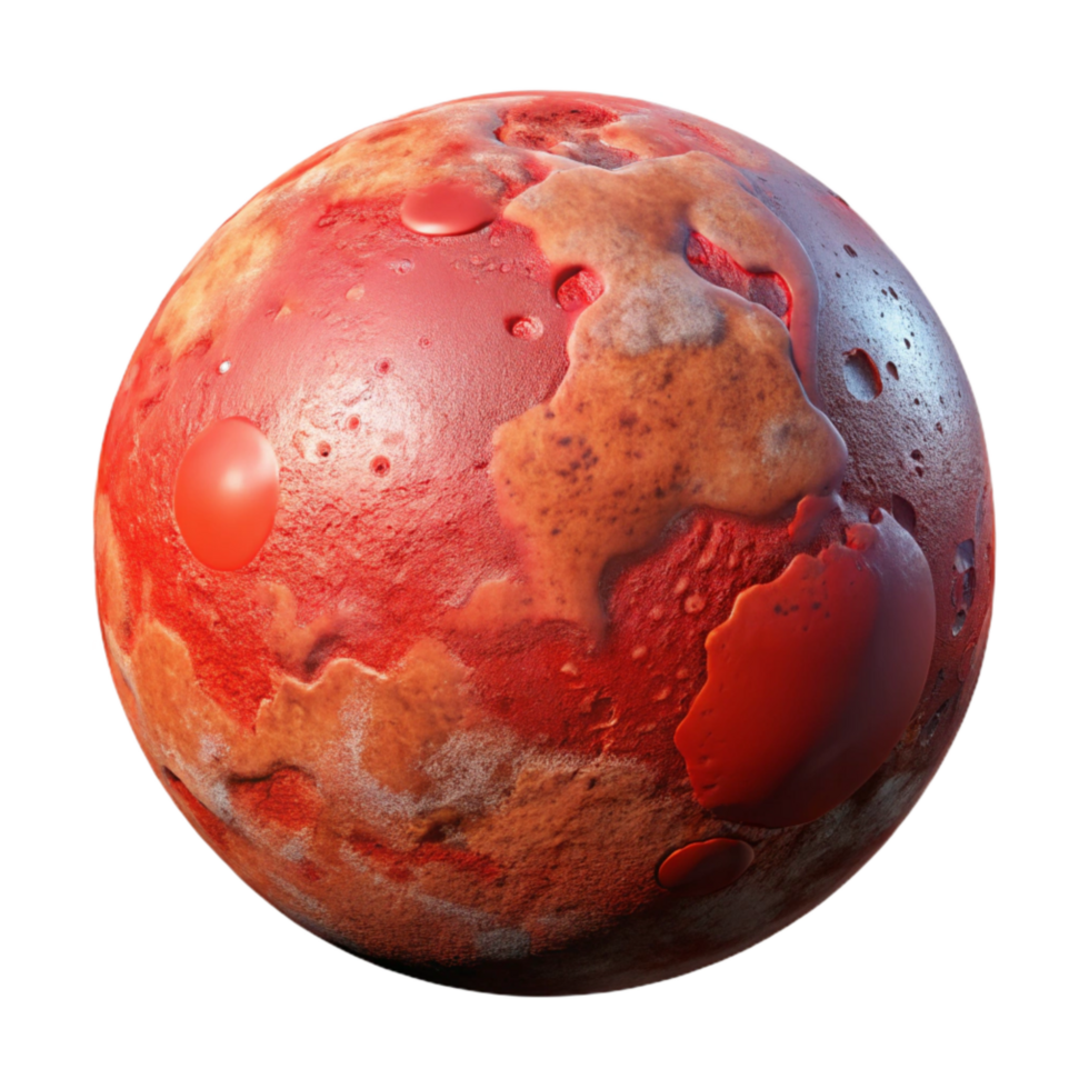 elegant modern Planet Mars with Red Surface Transparent high quality png