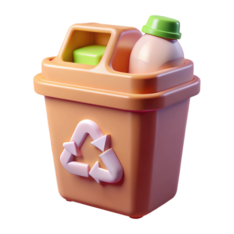 stunning minimalist Plastic Bottle Recycling Bin Isolated exclusive png