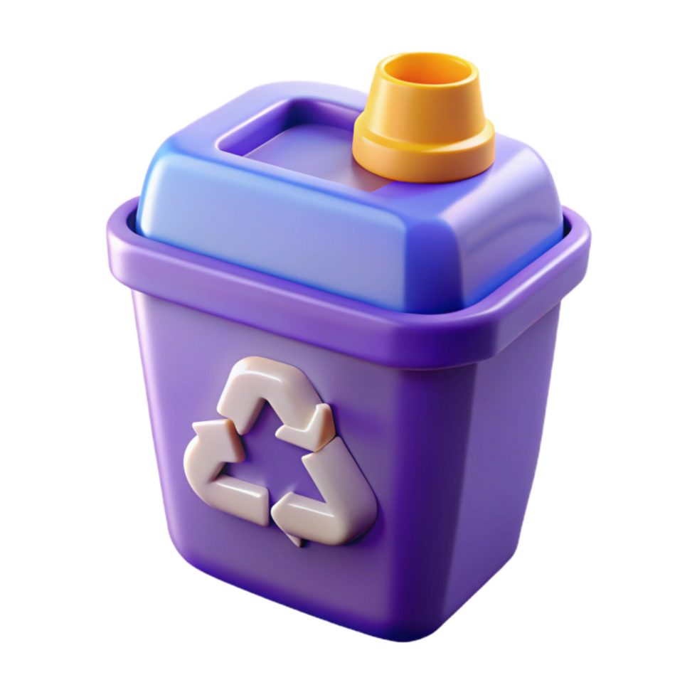 elegant rustic Plastic Bottle Recycling Bin Isolated png